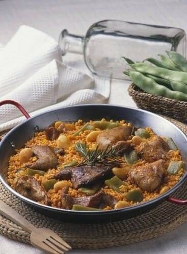 Arroz con perdiz y conejo de monte