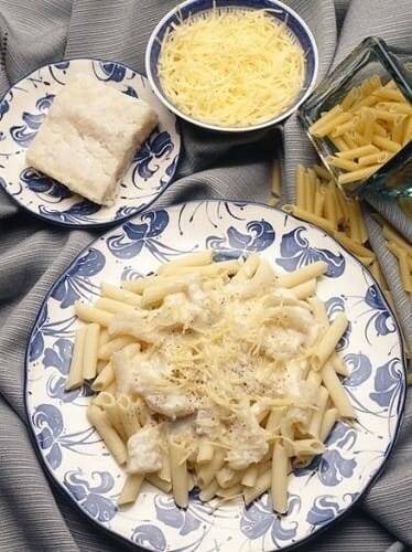 Macarrones con bacalao