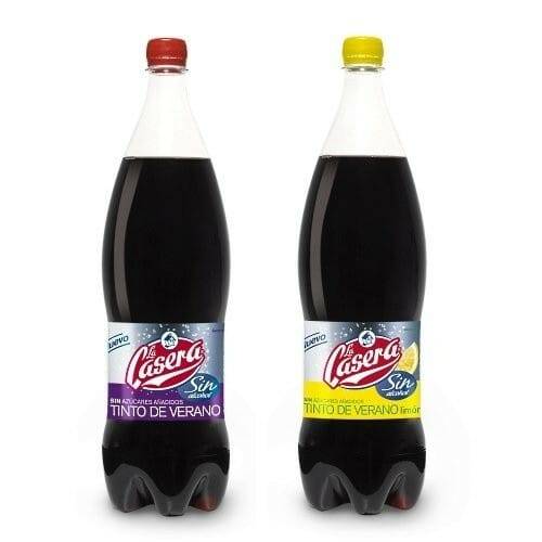Las dos nuevas variedades de Tinto de Verano Sin de La Casera, en su formato de 1.5 litros