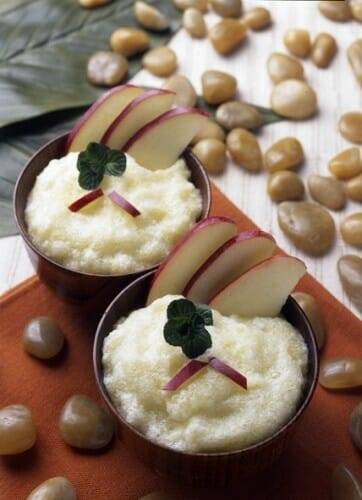 Mousse de manzana y menta fresca