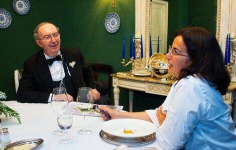 Custodio Zamarra conversa con Eva Celada