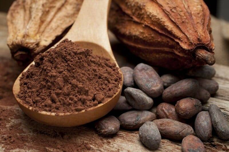 Cacao: 1 cucharada sopera = 20 gramos