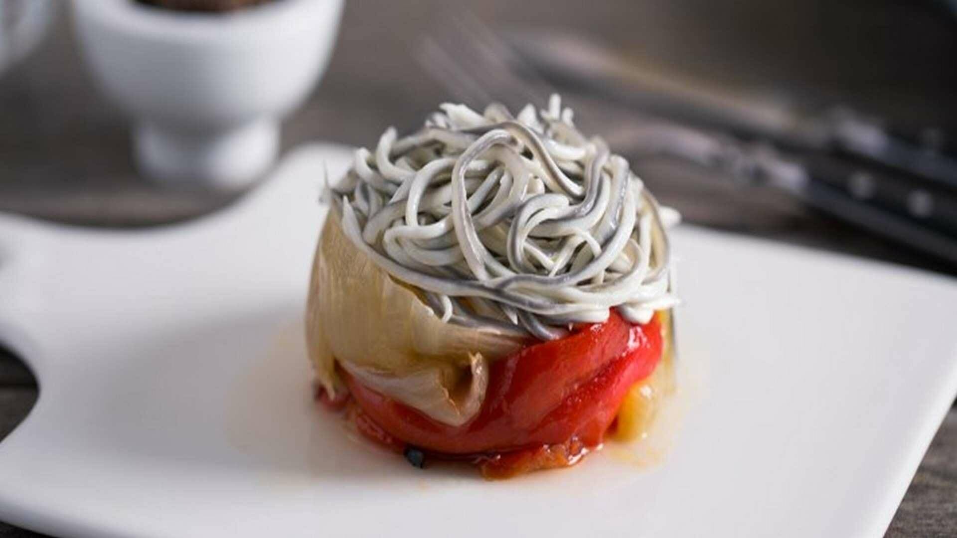 Receta de escalivada con Gulas