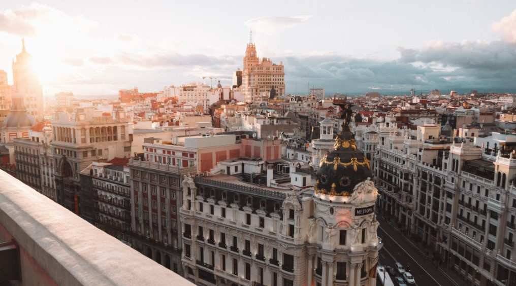 El característico y hermoso skyline de Madrid