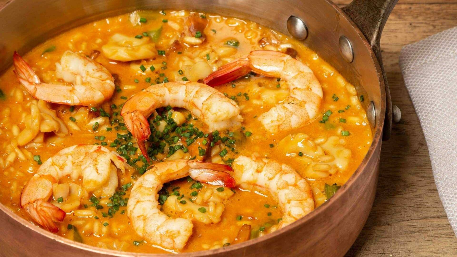 Arroz marinero con langostinos Noray, una receta sabrosa y sencilla del chef Marc Segarra, Restaurante Refectorio.