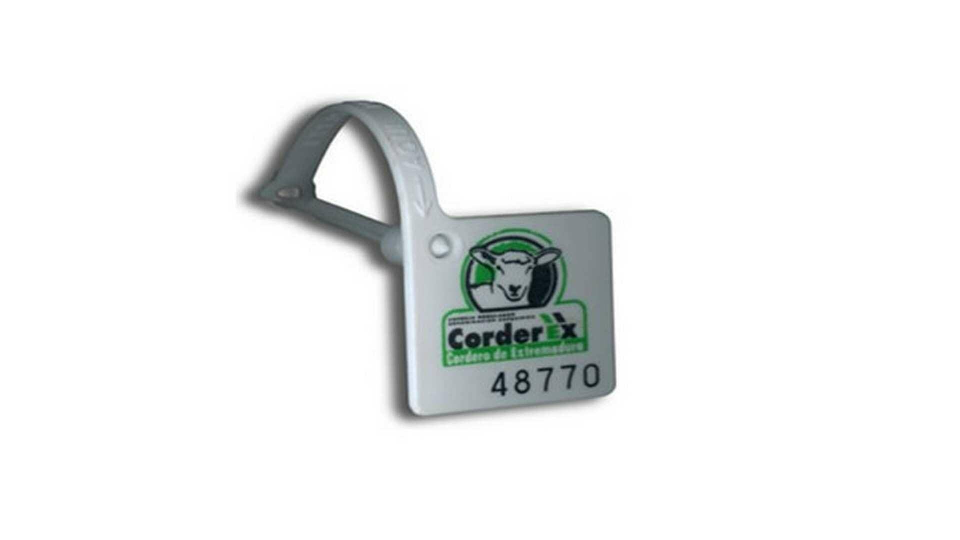 Identificación numerada que certifica un cordero de la I.G.P. Corderex